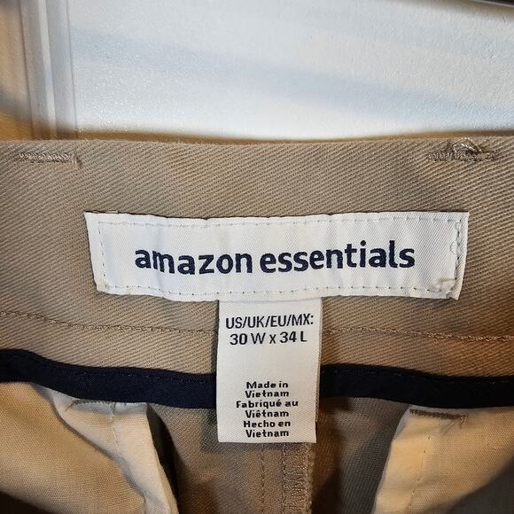NWT Amazon Essentials Mens Slim Fit Chino 30x34 Khaki Dress Pant NEW NWT - Picture 5 of 6